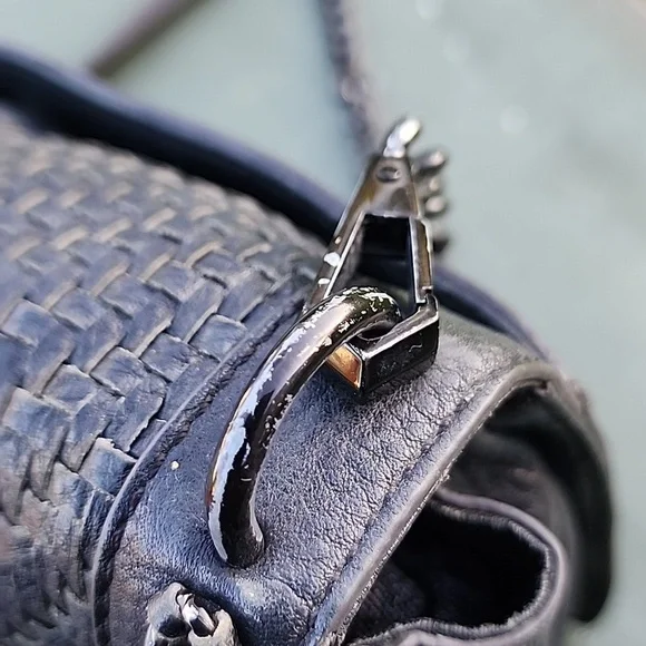 Rebecca Minkoff Love Chevron Quilt Black Leather Crossbody Bag - Picture 10 of 14